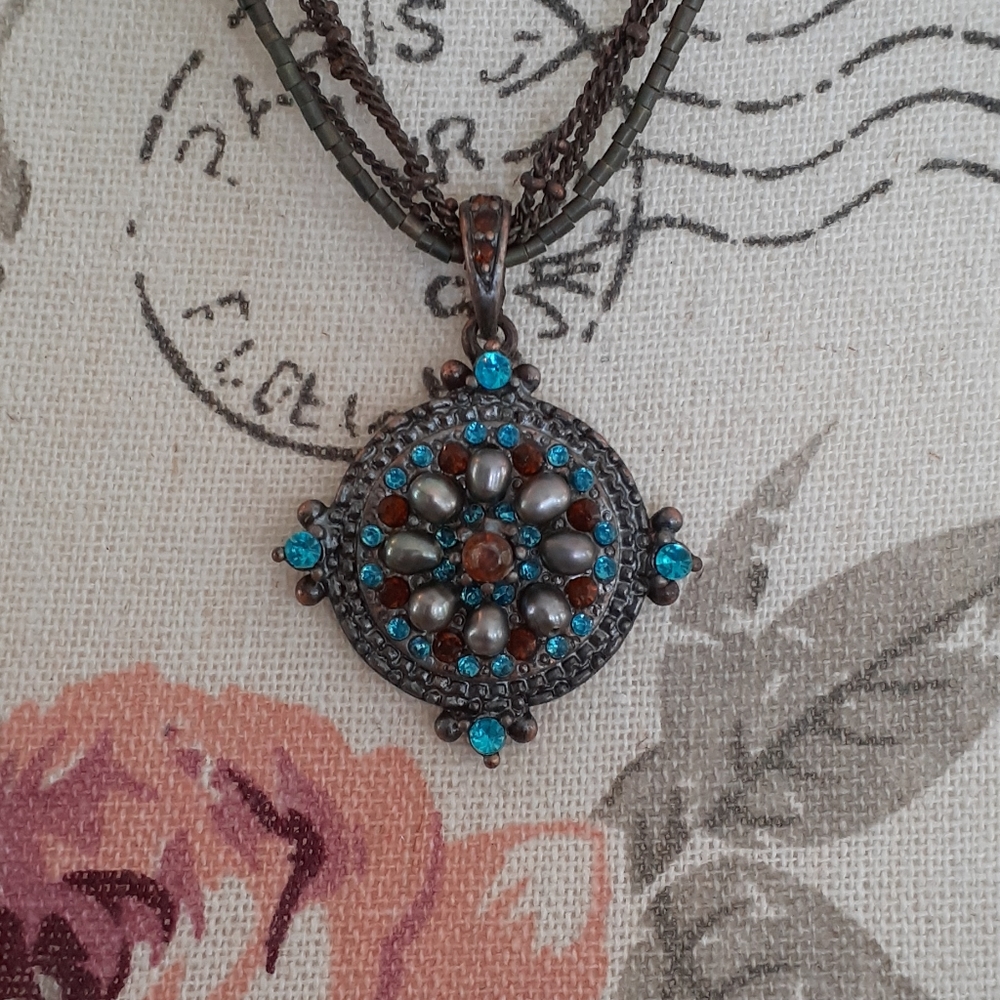 & Coldwater Creek bead and stone pendant necklace